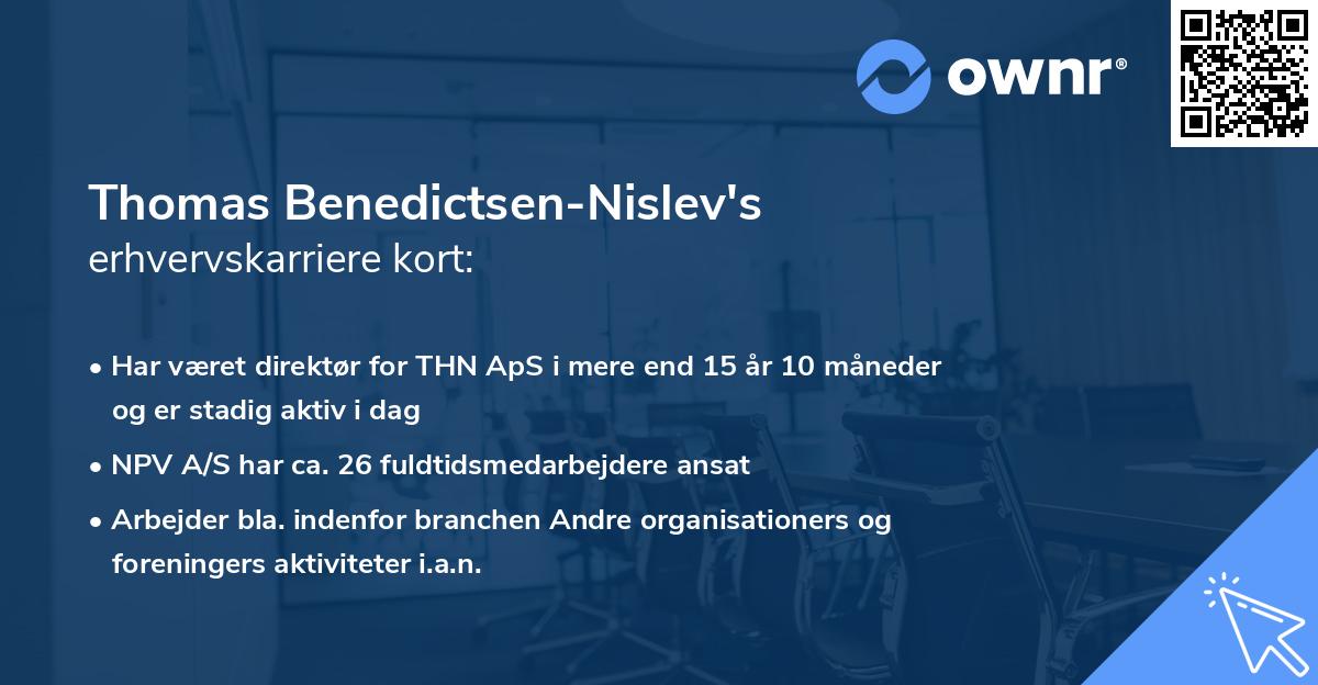 Thomas Benedictsen-Nislev's erhvervskarriere kort