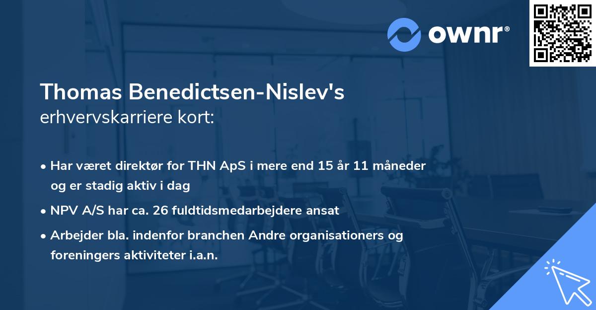 Thomas Benedictsen-Nislev's erhvervskarriere kort