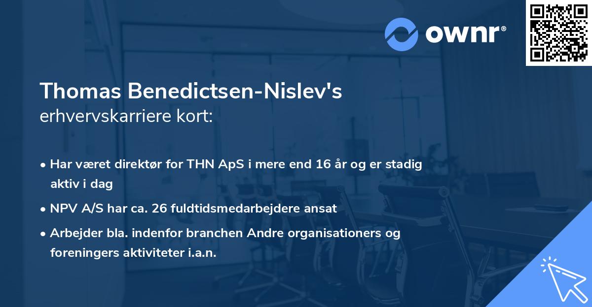 Thomas Benedictsen-Nislev's erhvervskarriere kort
