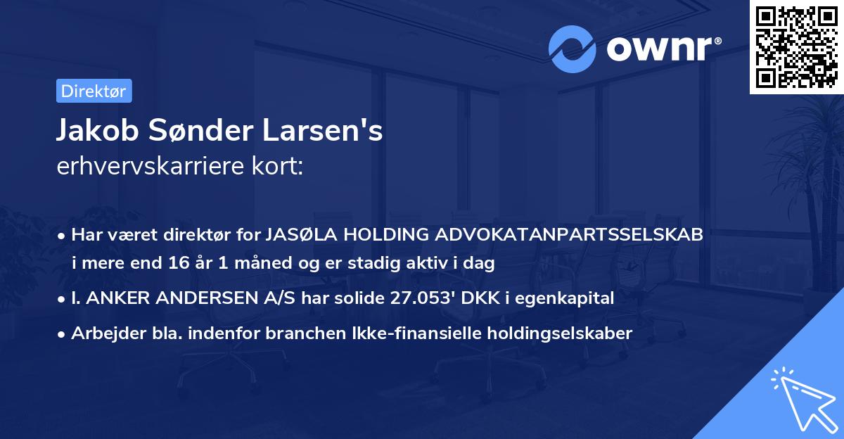 Jakob Sønder Larsen's erhvervskarriere kort