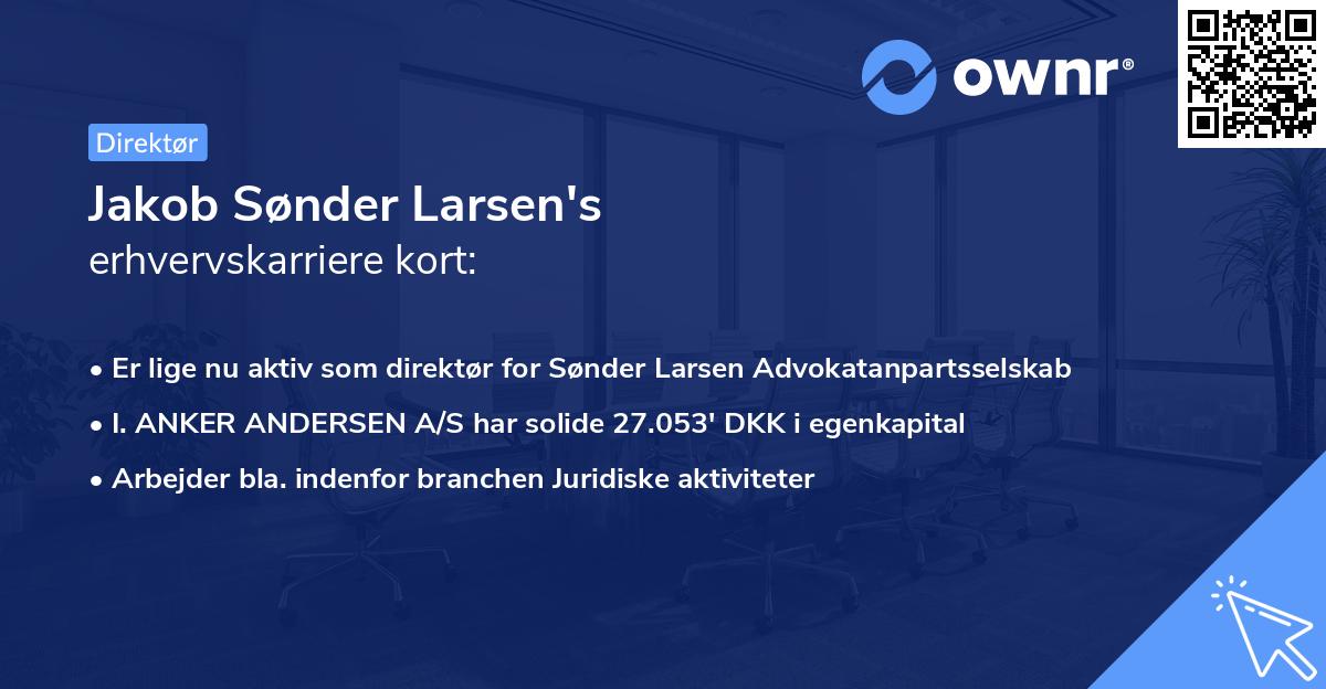 Jakob Sønder Larsen's erhvervskarriere kort