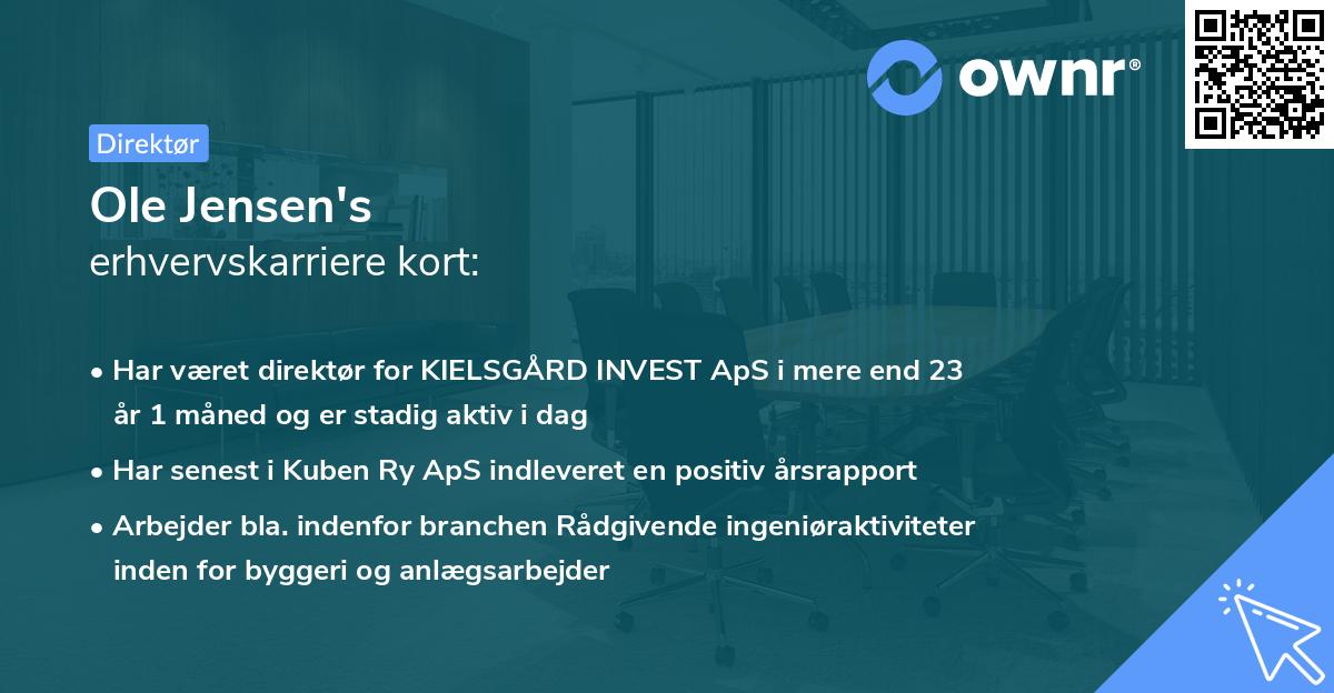 Ole Jensen's erhvervskarriere kort
