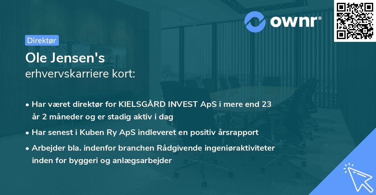 Ole Jensen's erhvervskarriere kort