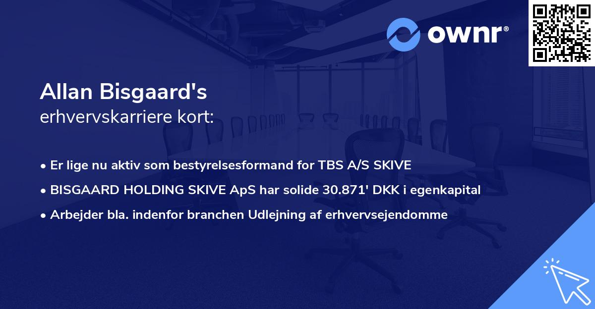 Allan Bisgaard's erhvervskarriere kort
