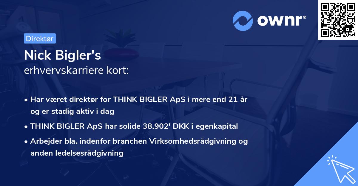 Nick Bigler's erhvervskarriere kort
