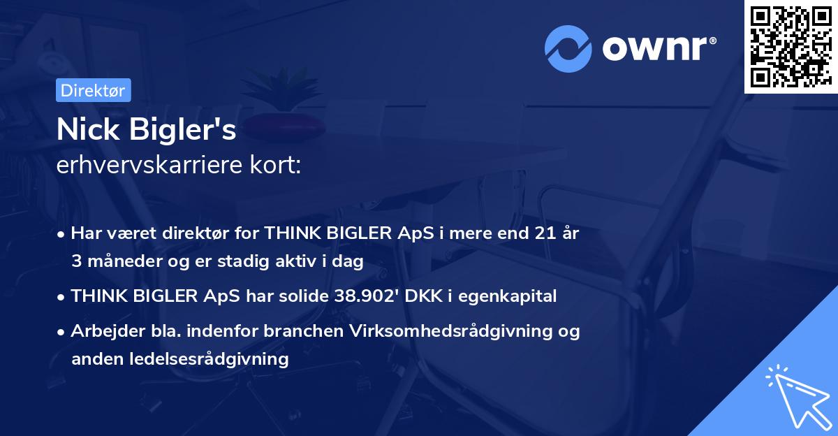 Nick Bigler's erhvervskarriere kort