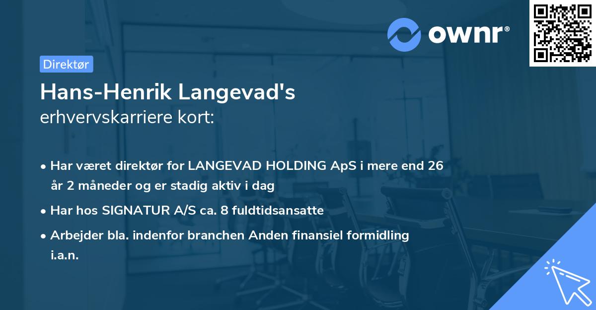 Hans-Henrik Langevad's erhvervskarriere kort