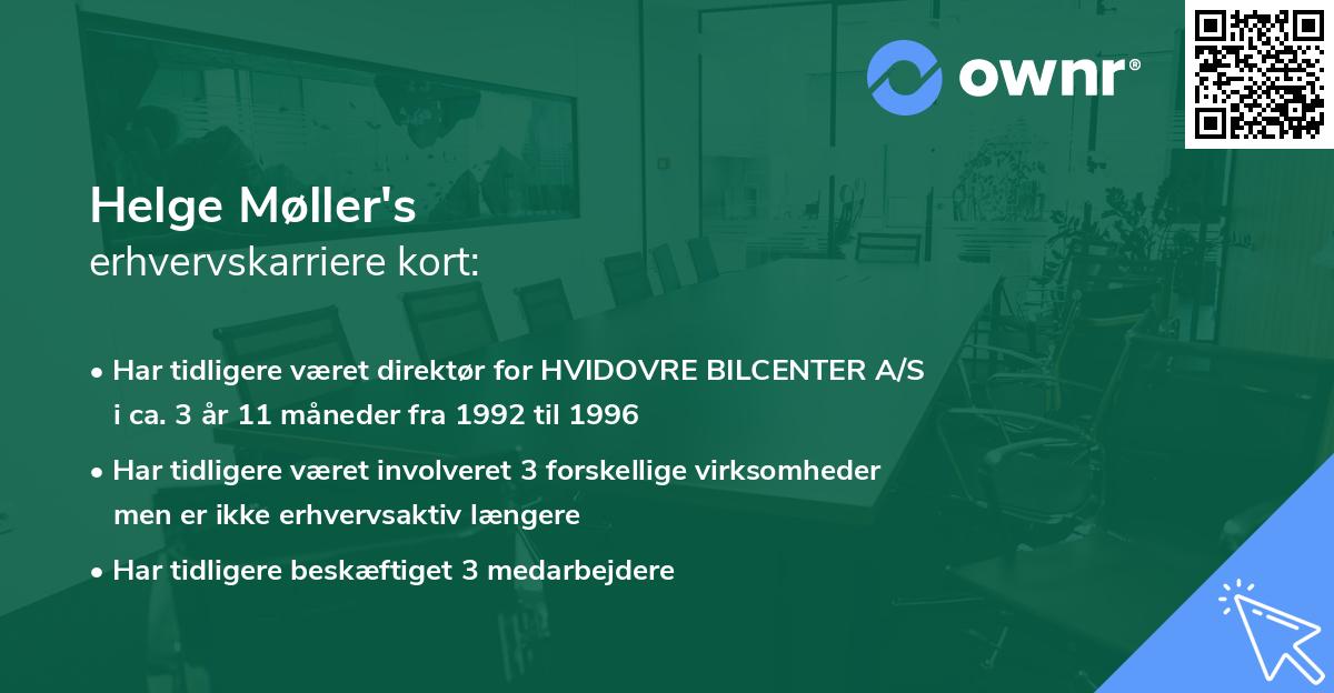 Helge Møller's erhvervskarriere kort