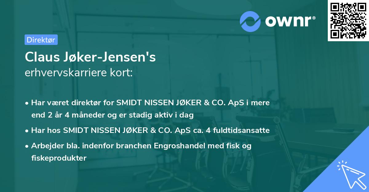 Claus Jøker-Jensen's erhvervskarriere kort