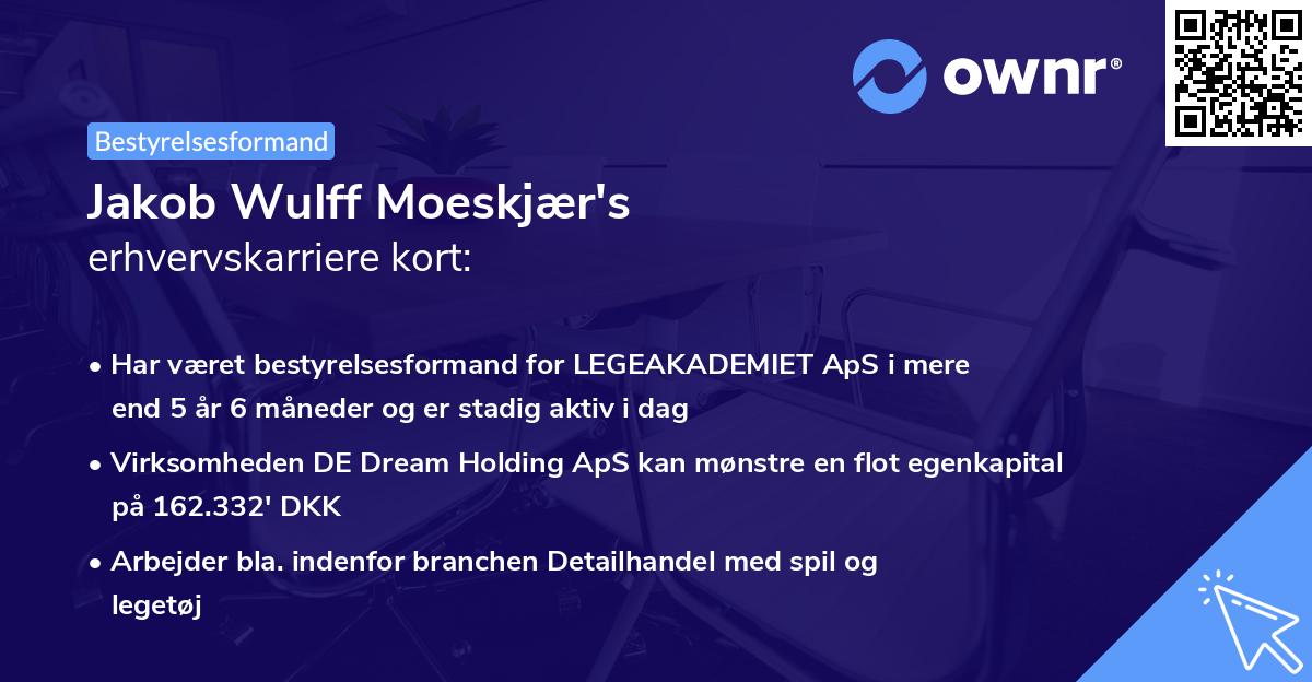 Jakob Wulff Moeskjær's erhvervskarriere kort