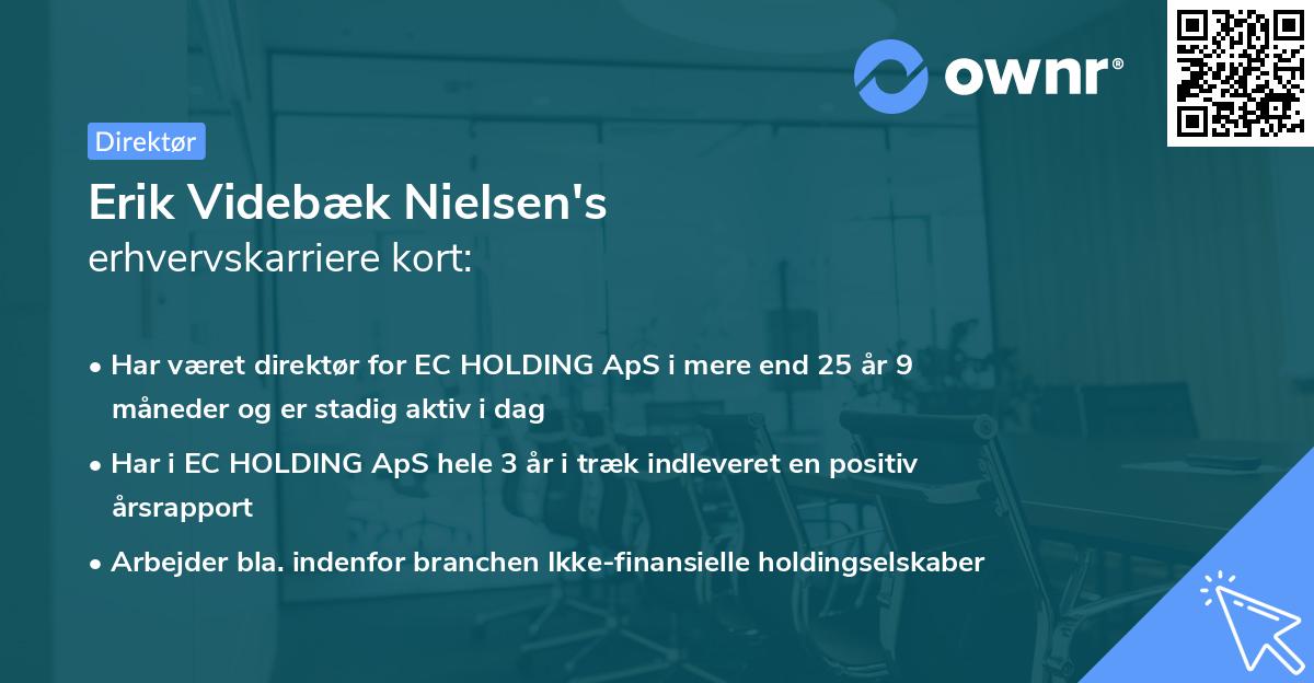 Erik Videbæk Nielsen's erhvervskarriere kort