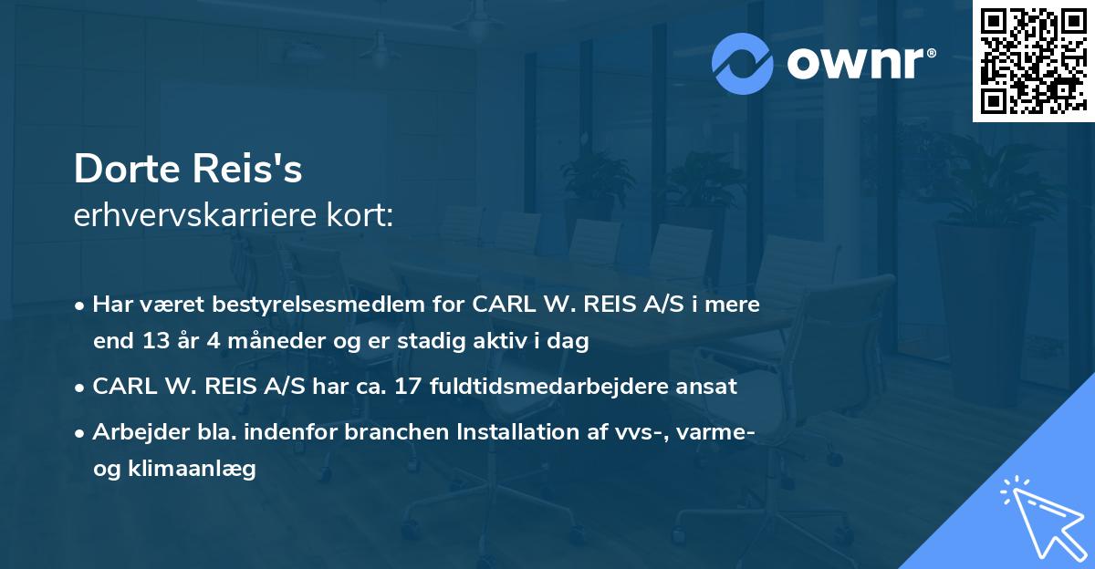 Dorte Reis's erhvervskarriere kort