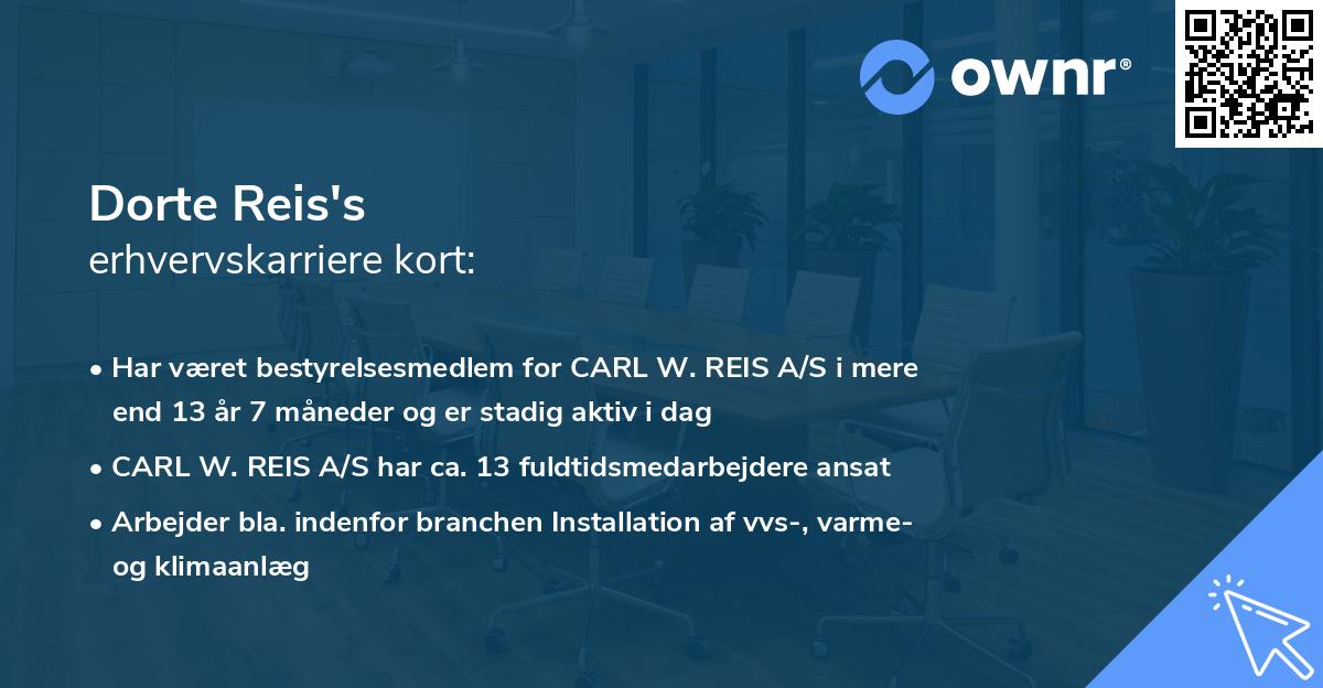 Dorte Reis's erhvervskarriere kort