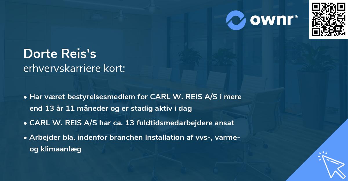 Dorte Reis's erhvervskarriere kort