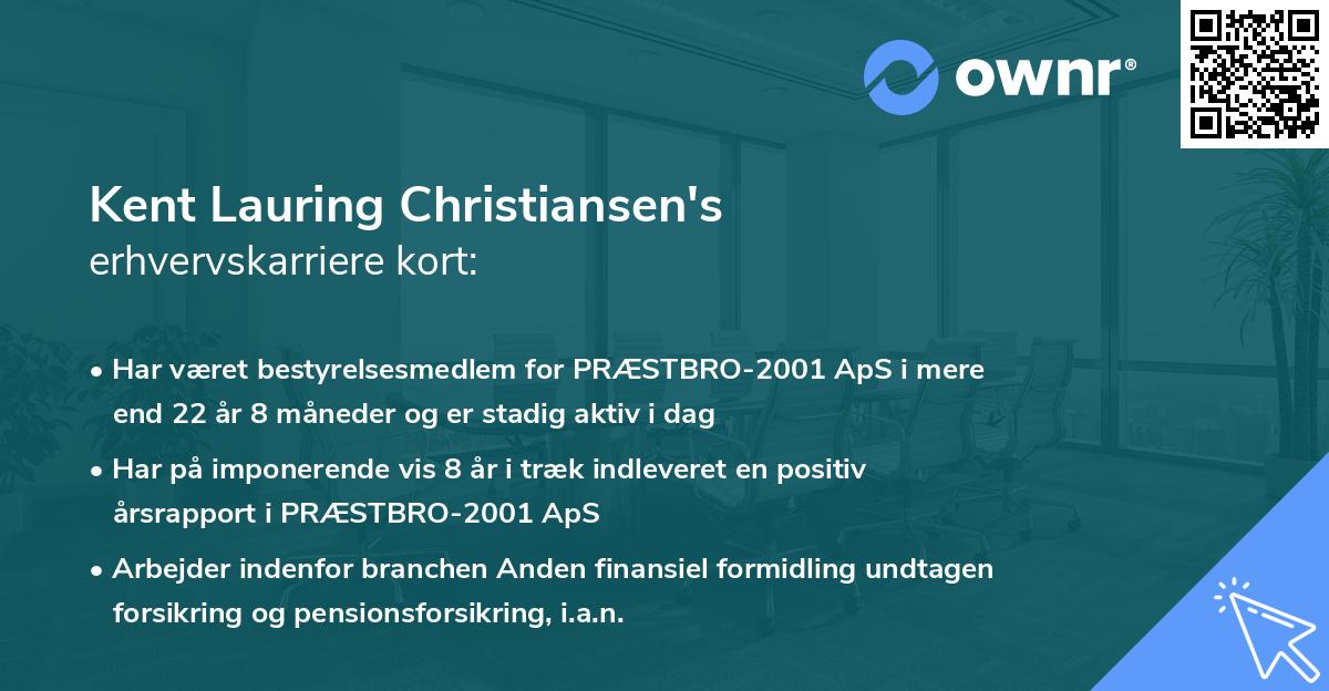 Kent Lauring Christiansen's erhvervskarriere kort