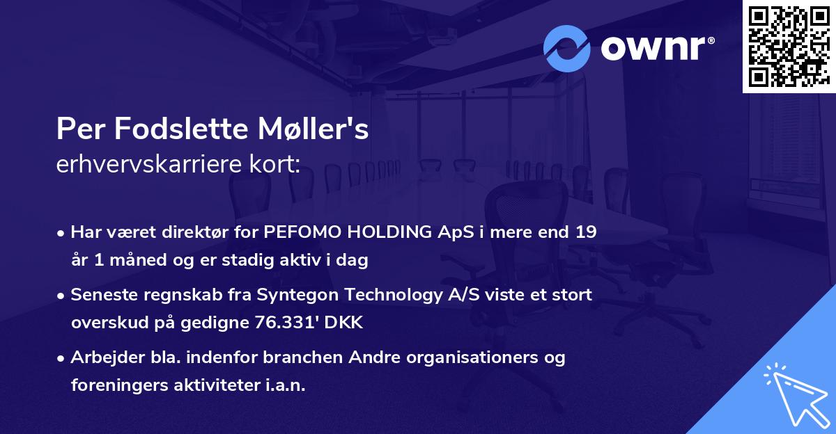Per Fodslette Møller's erhvervskarriere kort