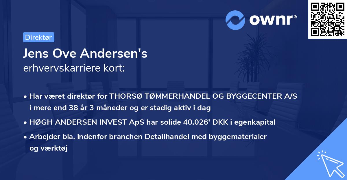 Jens Ove Andersen's erhvervskarriere kort
