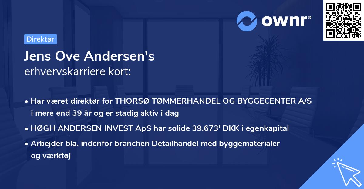 Jens Ove Andersen's erhvervskarriere kort