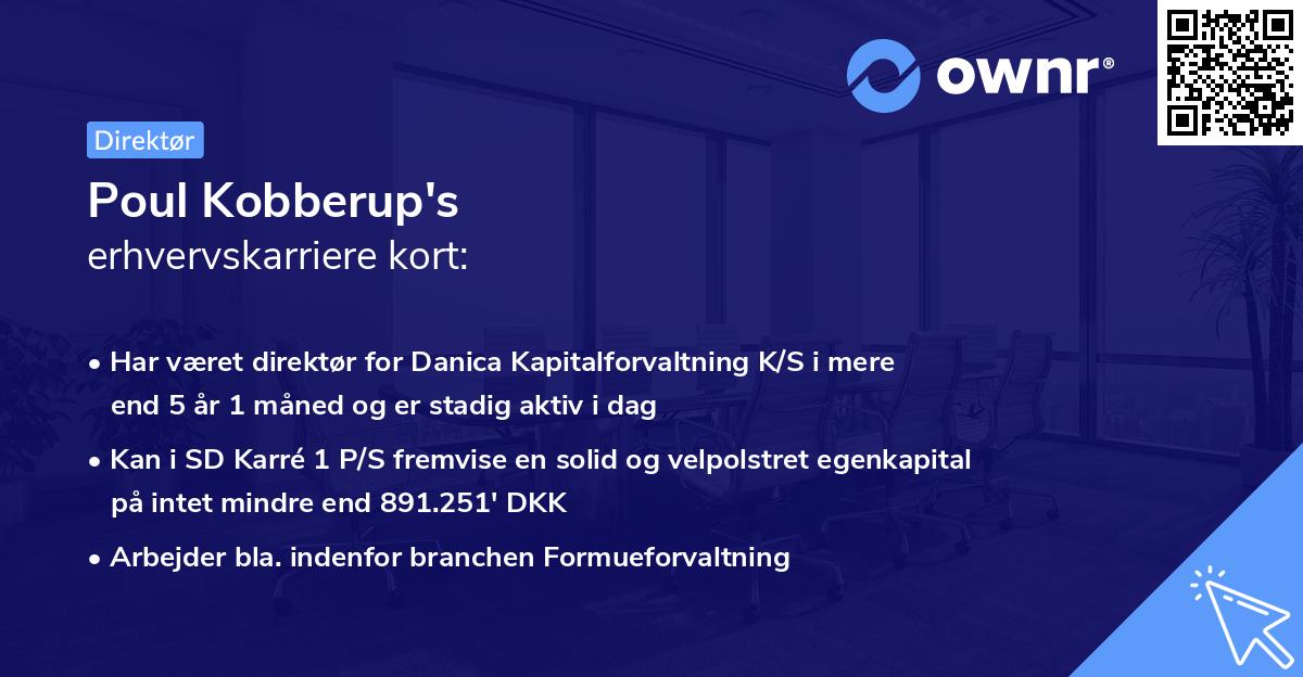 Poul Kobberup's erhvervskarriere kort