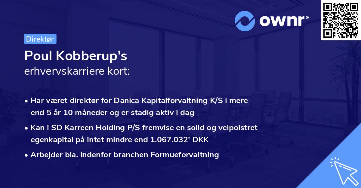 Poul Kobberup's erhvervskarriere kort