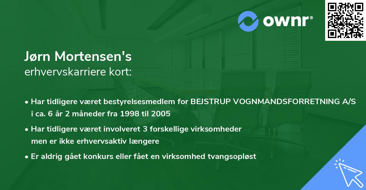 Jørn Mortensen's erhvervskarriere kort