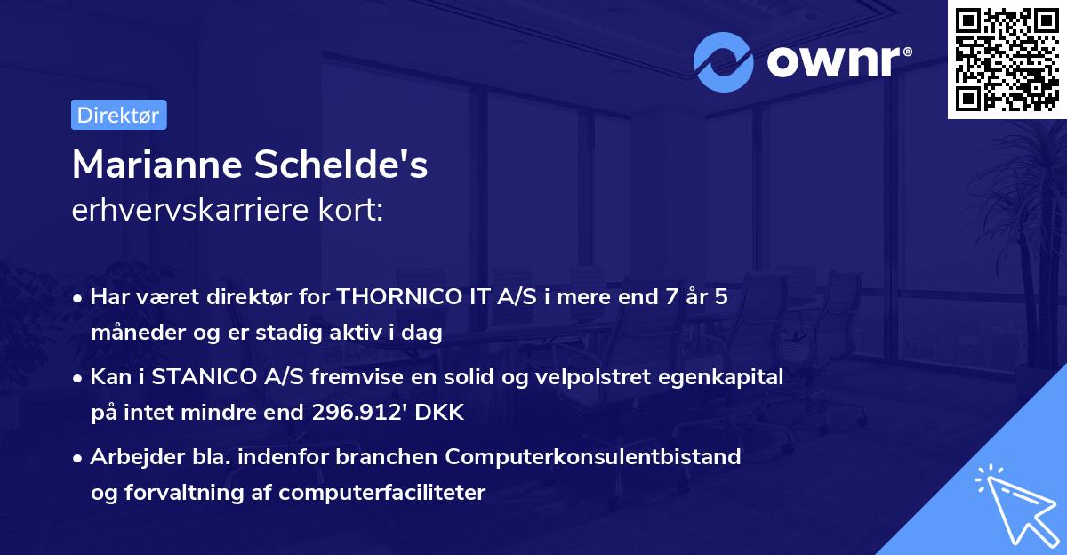 Marianne Schelde's erhvervskarriere kort