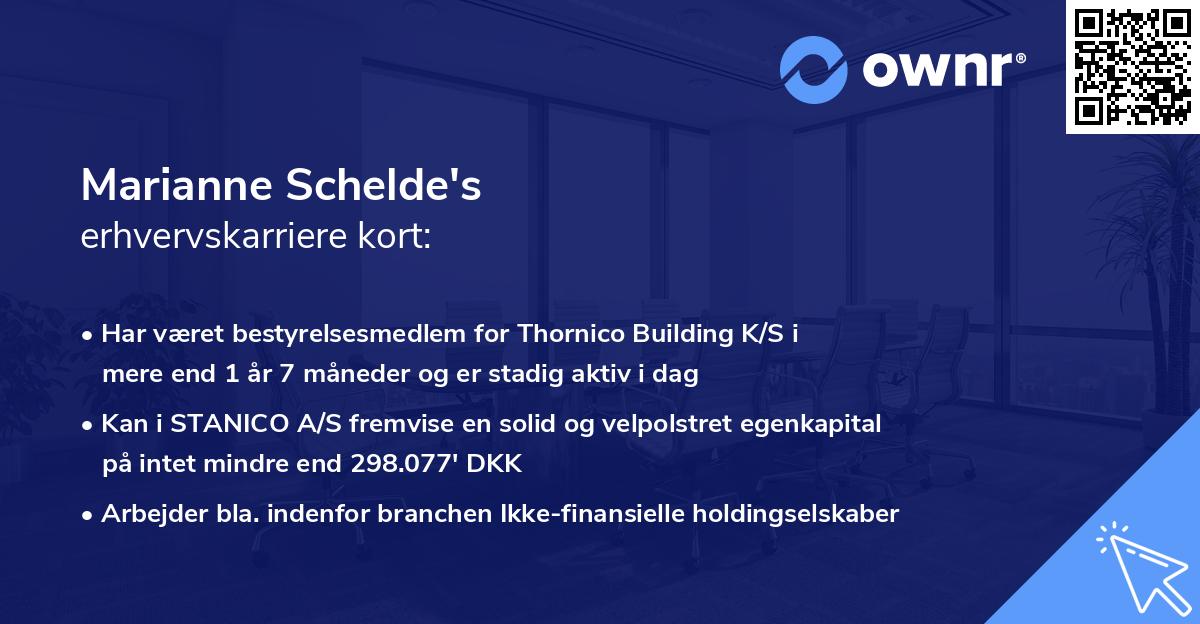Marianne Schelde's erhvervskarriere kort