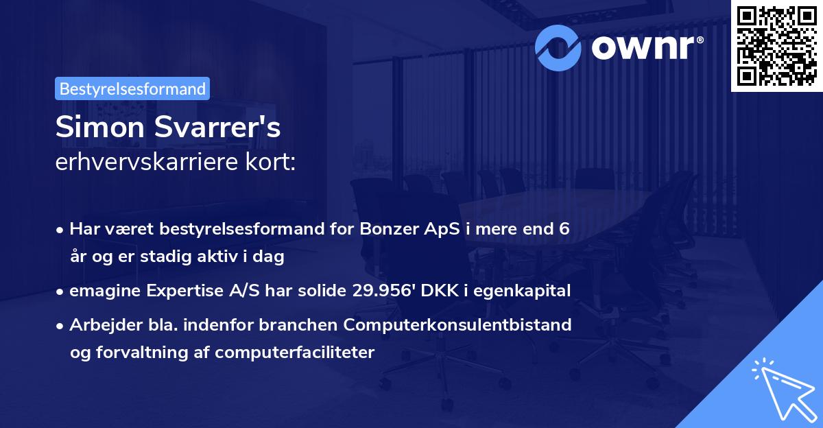 Simon Svarrer's erhvervskarriere kort