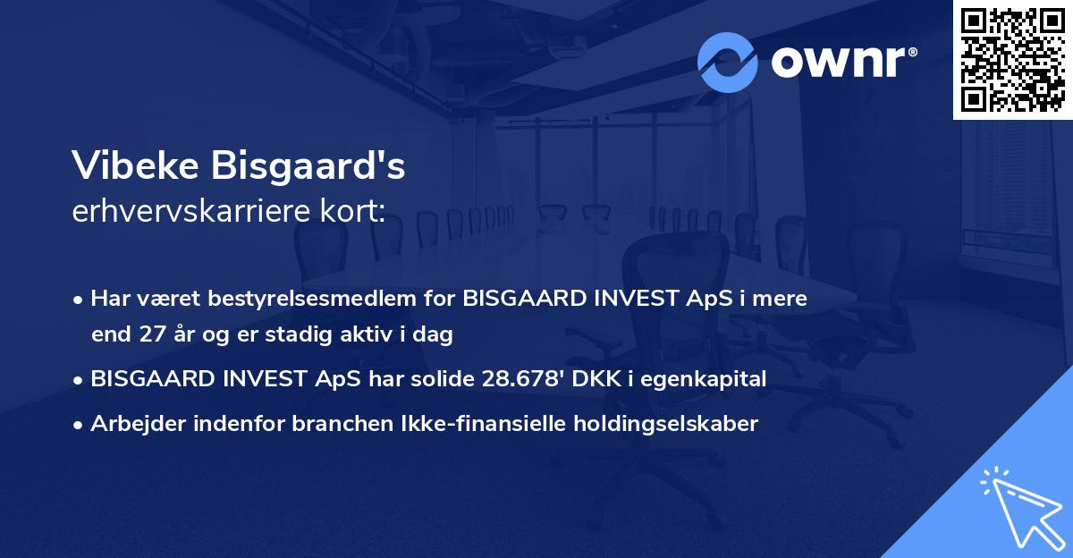 Vibeke Bisgaard's erhvervskarriere kort