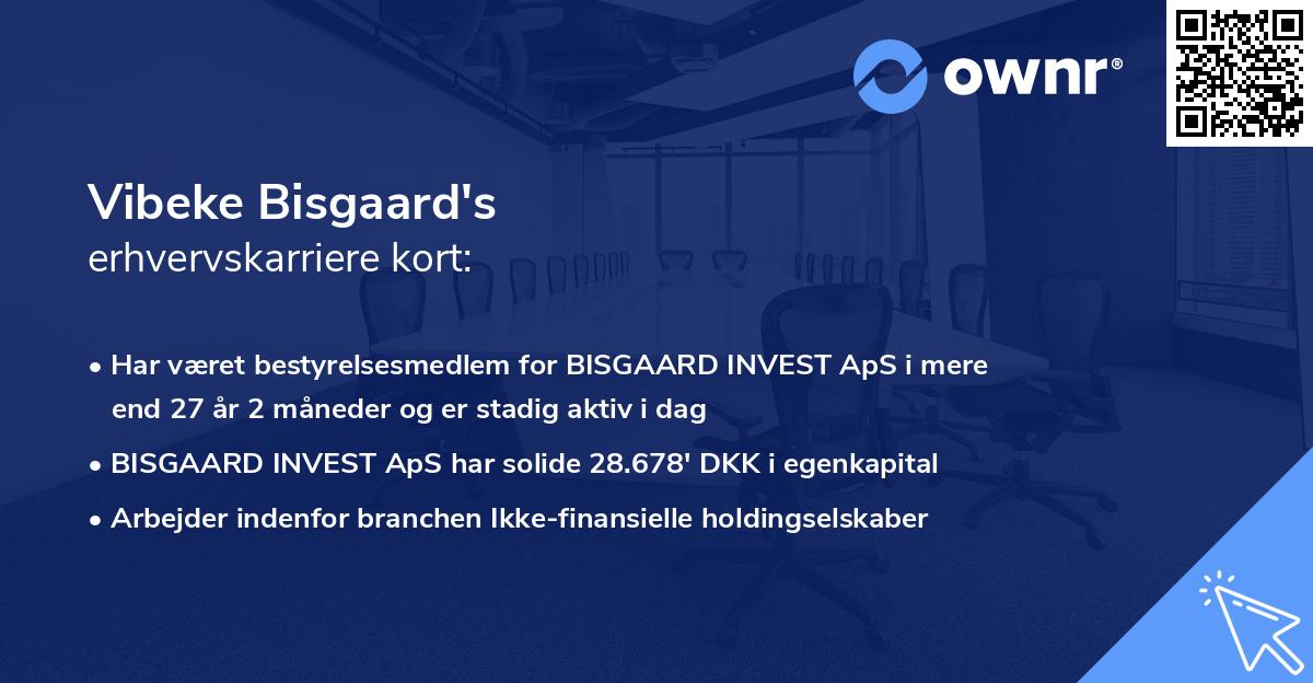 Vibeke Bisgaard's erhvervskarriere kort