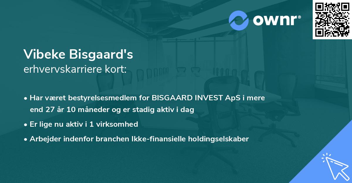 Vibeke Bisgaard's erhvervskarriere kort