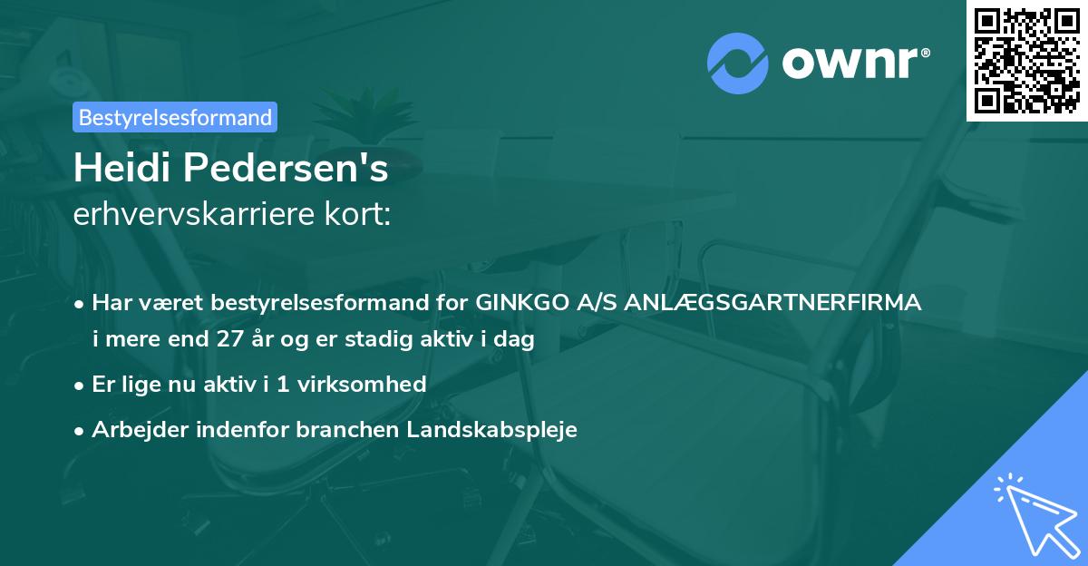 Heidi Pedersen's erhvervskarriere kort