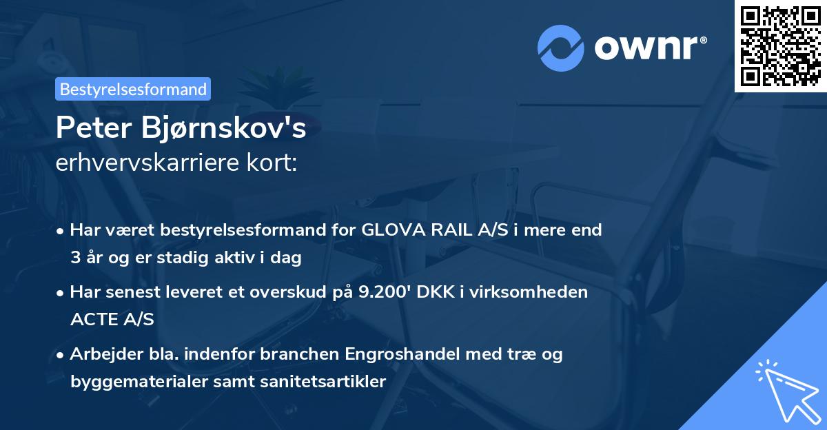 Peter Bjørnskov's erhvervskarriere kort