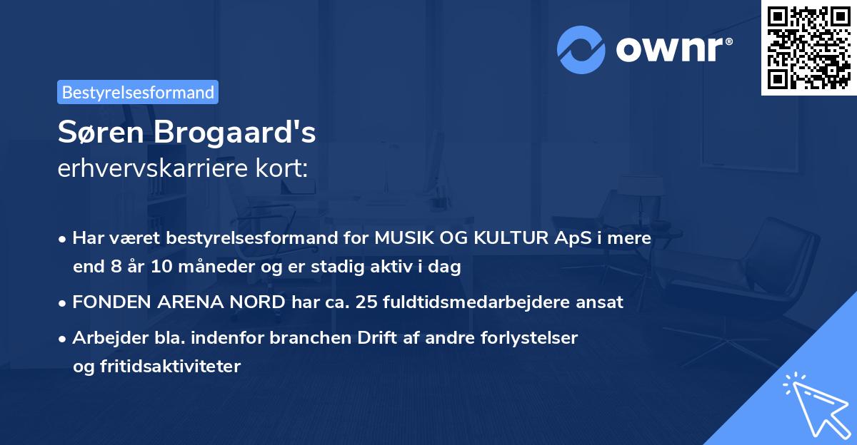 Søren Brogaard's erhvervskarriere kort
