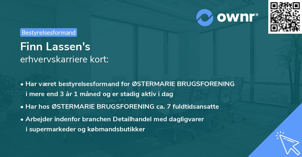 Finn Lassen's erhvervskarriere kort