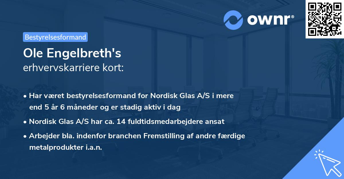 Ole Engelbreth's erhvervskarriere kort