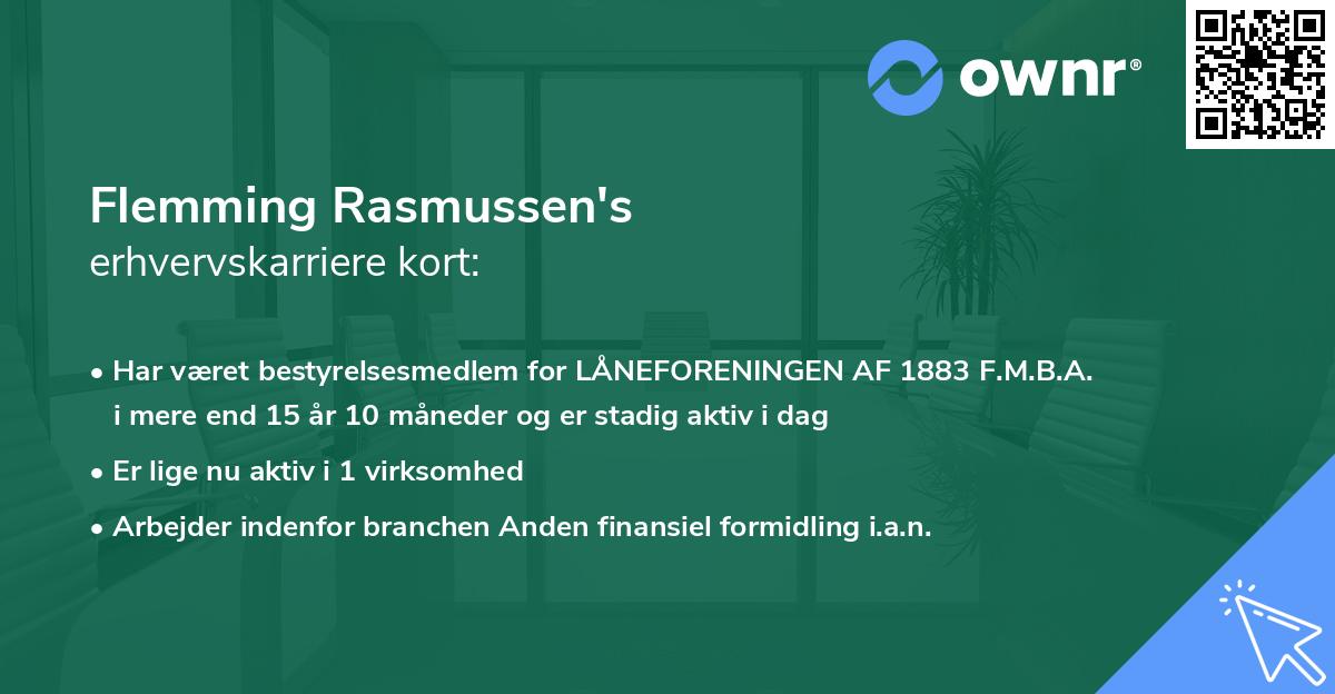 Flemming Rasmussen's erhvervskarriere kort