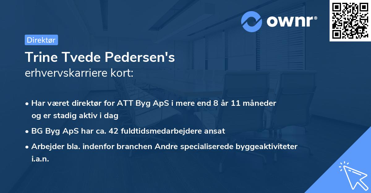 Trine Tvede Pedersen's erhvervskarriere kort