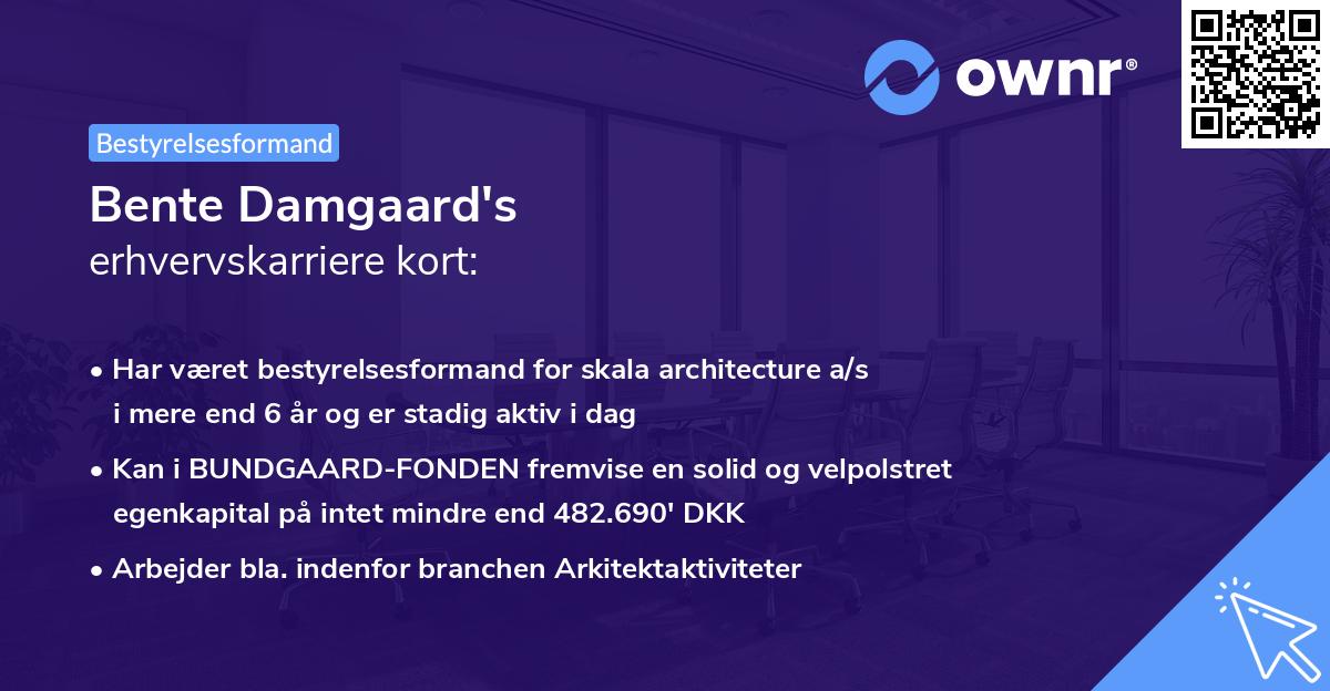 Bente Damgaard's erhvervskarriere kort