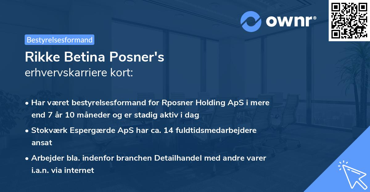 Rikke Betina Posner's erhvervskarriere kort