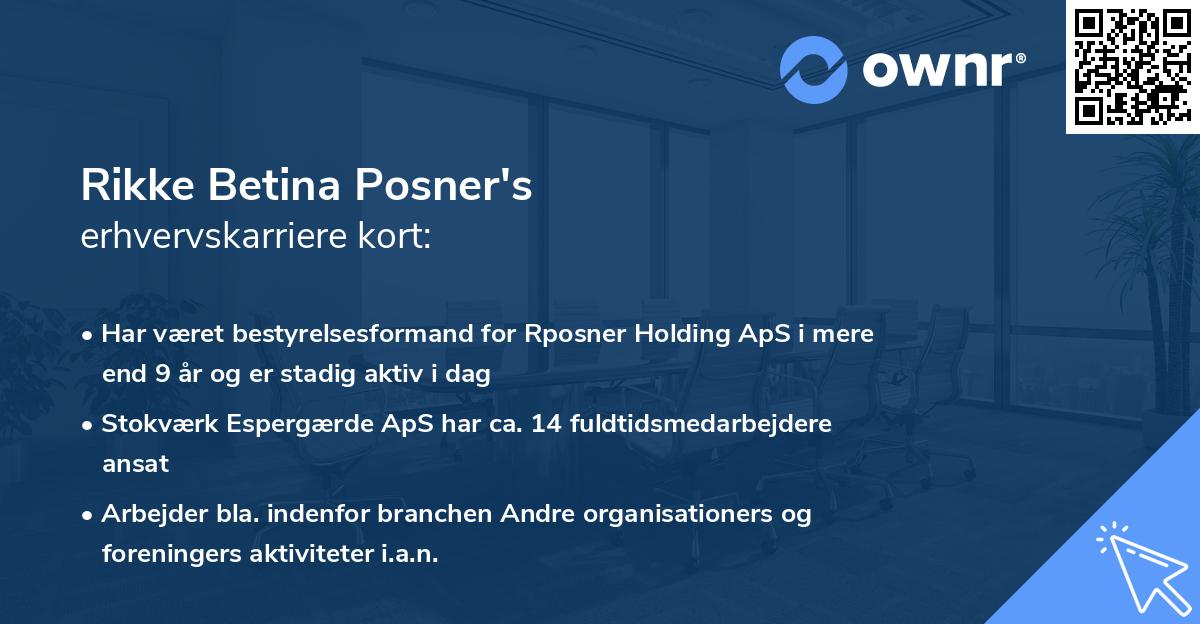 Rikke Betina Posner's erhvervskarriere kort