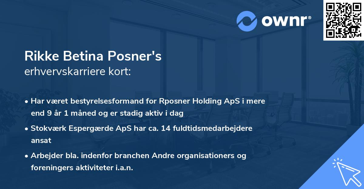 Rikke Betina Posner's erhvervskarriere kort