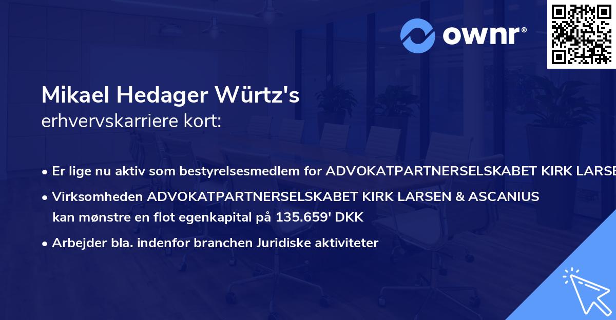 Mikael Hedager Würtz's erhvervskarriere kort