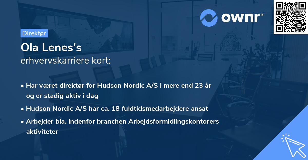 Ola Lenes's erhvervskarriere kort