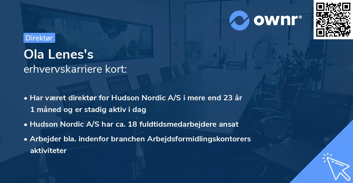 Ola Lenes's erhvervskarriere kort