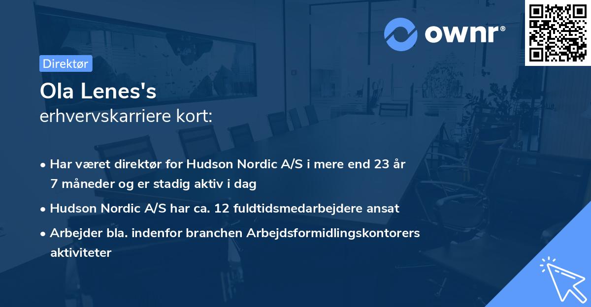 Ola Lenes's erhvervskarriere kort