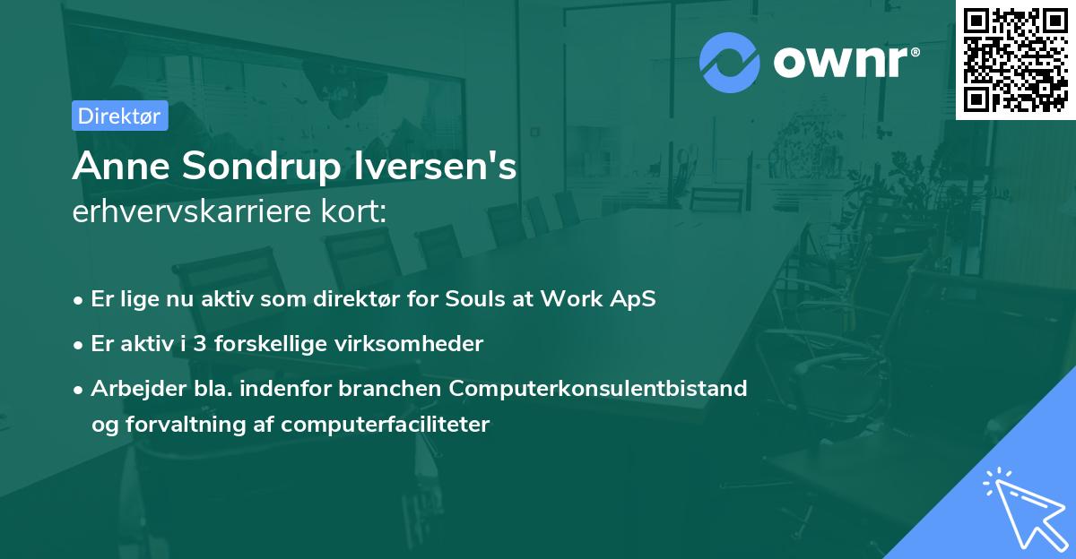 Anne Sondrup Iversen's erhvervskarriere kort
