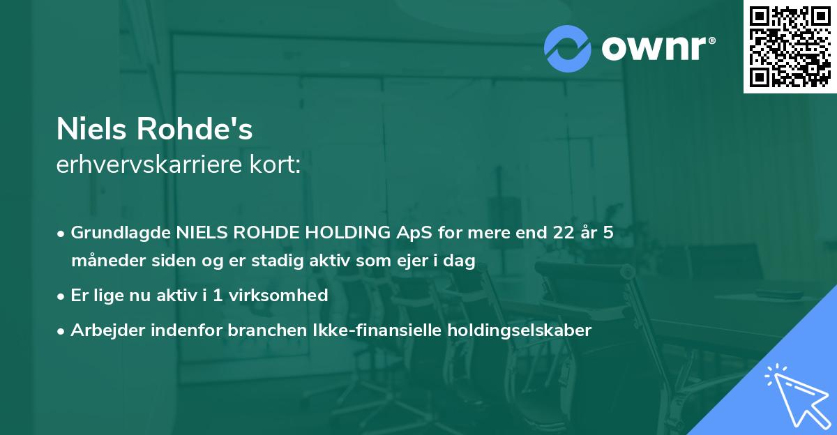 Niels Rohde's erhvervskarriere kort