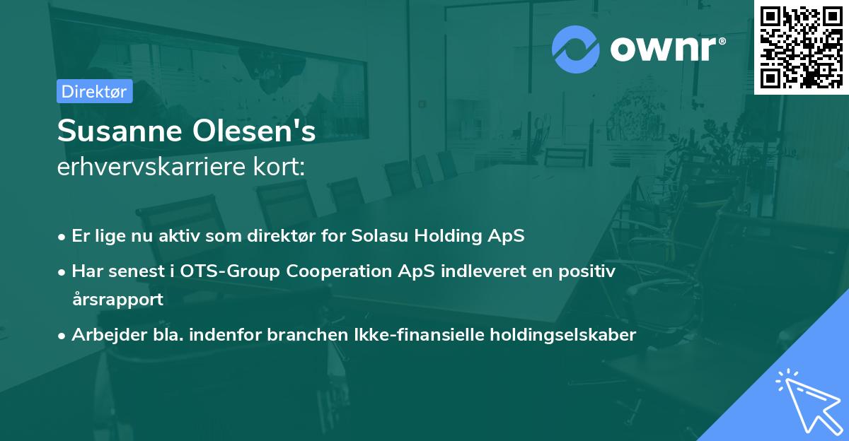 Susanne Olesen's erhvervskarriere kort