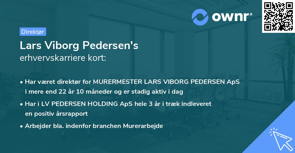 Lars Viborg Pedersen's erhvervskarriere kort